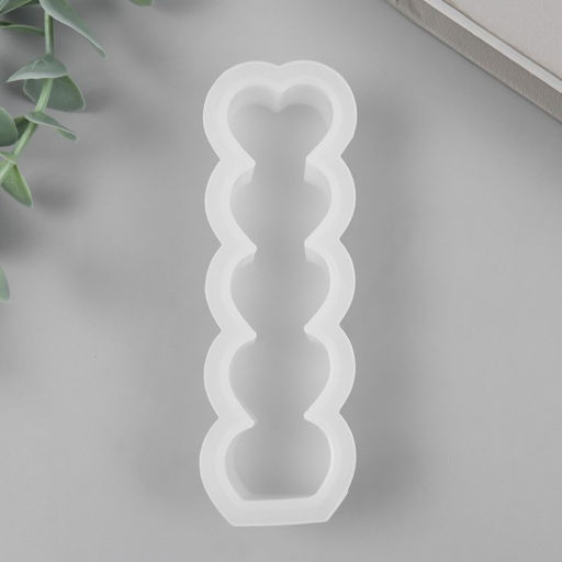 Цена за 2 шт. Молд силикононовый «Сердечки. Столбик» 3,3 х 10 см