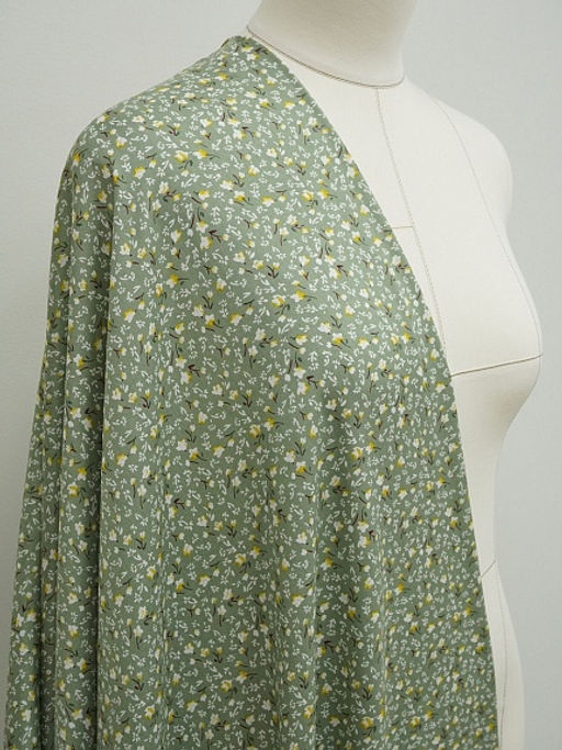 Штапель Варенька цв.темный морозно-зеленый, ш.1.45м, вискоза-100%, 90гр/м.кв - Купава фото 9