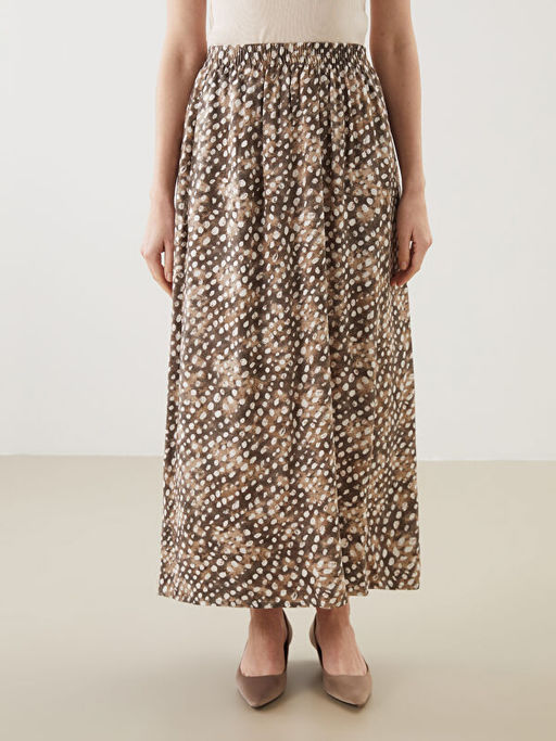 Beli Lastikli Desenli Kad?n Etek