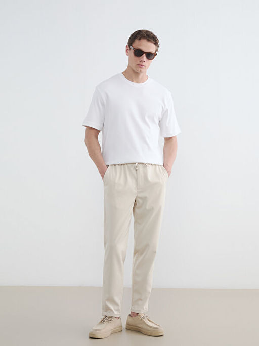 Relaxed Fit Bisiklet Yaka Erkek Ti??rt