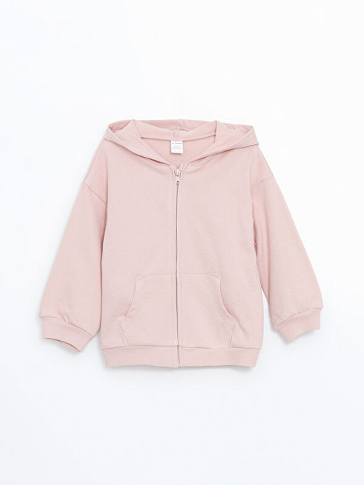 Kap??onlu K?z Bebek Fermuarl? Sweatshirt
