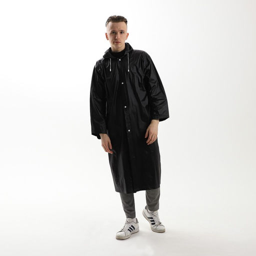 Дождевик взрослый плащ «ДождеWEEK», размер 42-48, 60×110 см, чёрный