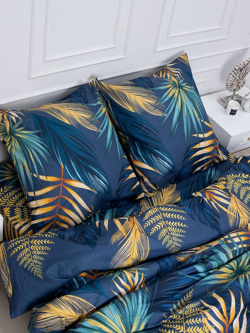 Простыня на резинке 200*200 см, перкаль, борт 25 см (Мира, синий) - Ивановотекстиль фото 10