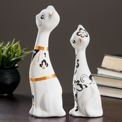 Набор фигурок керамика Love Коты, 2 шт., белые, 7?9?29 см