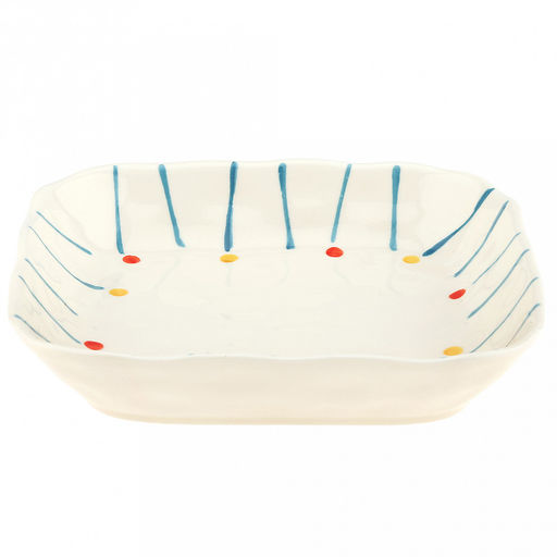 "Карусель" Тарелка глубокая фарфоровая 173х170х35мм, 450мл, асимметричная форма, с деколью, кремовый (Китай)