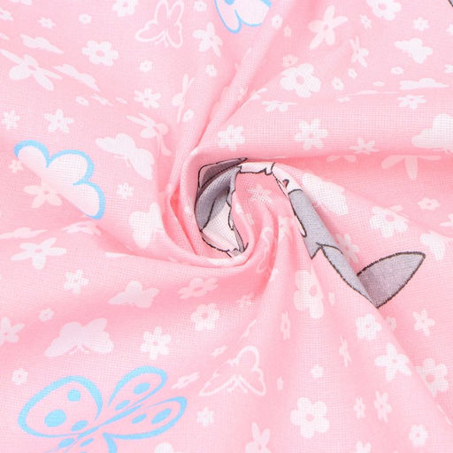 Пеленка Крошка Я Зайки цв. розовый, 70*120 см, 100% хлопок  фото 3