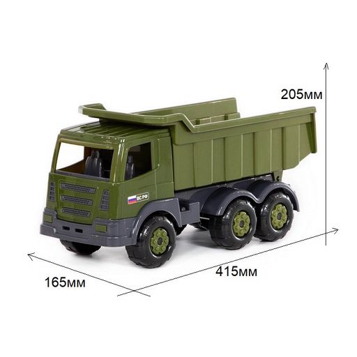 Самосвал "Престиж" военный (48622) в сеточке 41,5х16,5х20,5мм, Полесье