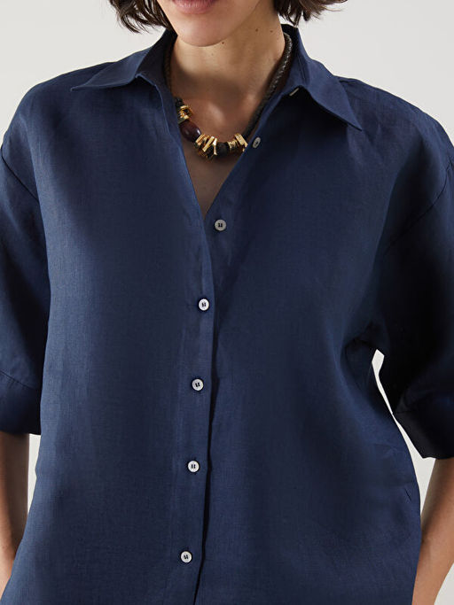 Oversize %100 Keten Kad?n G?mlek