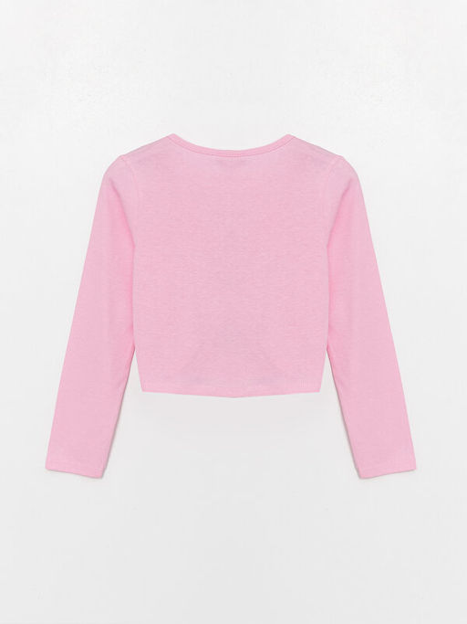 Bisiklet Yaka Bask?l? Uzun Kollu K?z ?ocuk Ti??rt - Waikiki фото 2