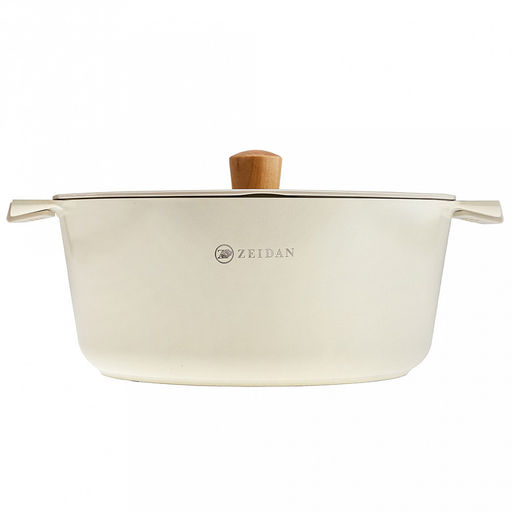 Zeidan Кастрюля алюминиевая 7,7л, д28см, стеклянная крышка с силиконовым ободком и деревянной ручкой, внешнее жаропрочное антипригарное покрытие, внутреннее антипригарное покрытие Neogres, индукционное дно, силиконовые накладки, литая, подарочная - Домашняя мода фото 2