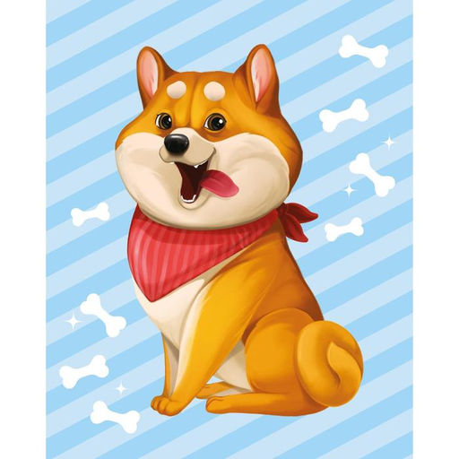 Алмазная мозаика с частичным заполнением для детей «Пушистая собачка», 20×25 см