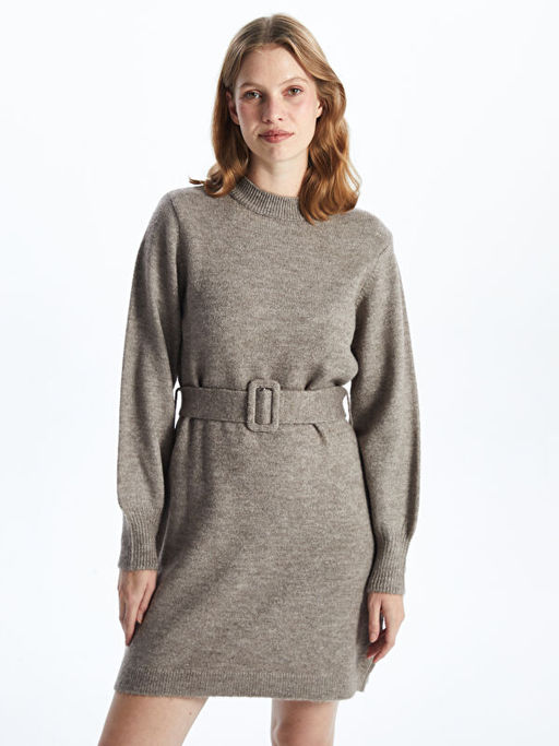 Bisiklet Yaka Kad?n Triko Tunik