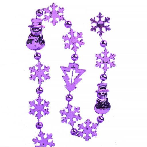 Новогоднее украшение "Бусы" 5м, сиреневые, в банке