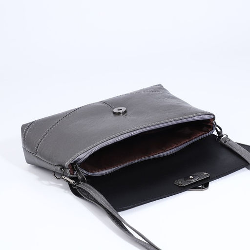 Сумка женская на магните, серая