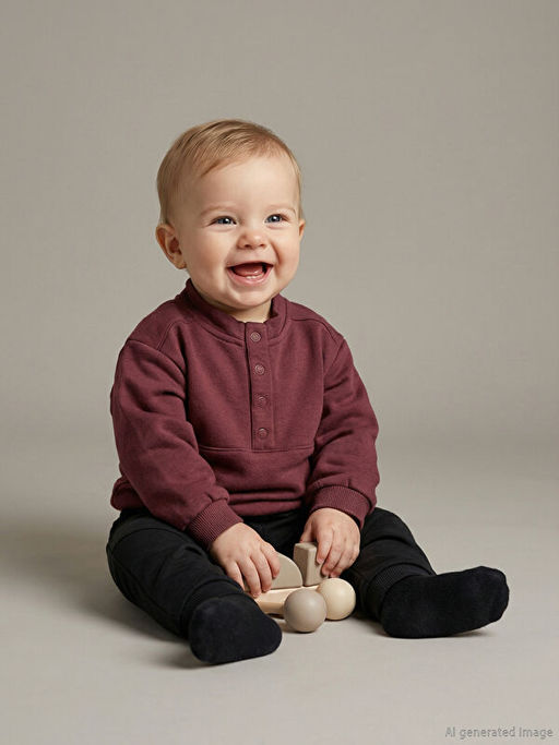 Erkek Bebek Kal?n Sweatshirt ve E?ofman Alt?