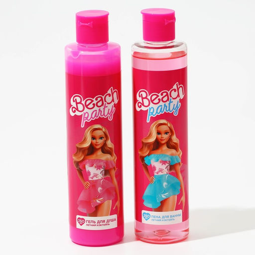Подарочный набор косметики Beach party, гель для душа и пена для ванны, 2×250 мл, аромат летнего коктейля, Beauty Fox