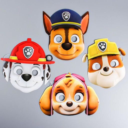 Карнавальные маски, 5 штук, Щенячий патруль
