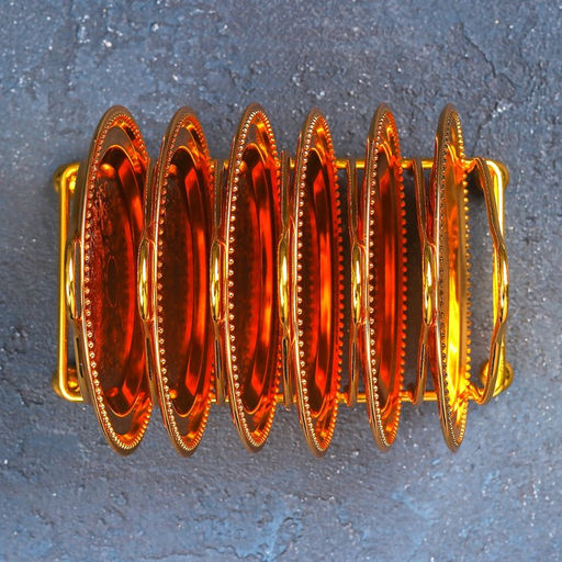 Набор блюдец «Золото», d=10 см, 6 шт., на подставке, металл, золотистый