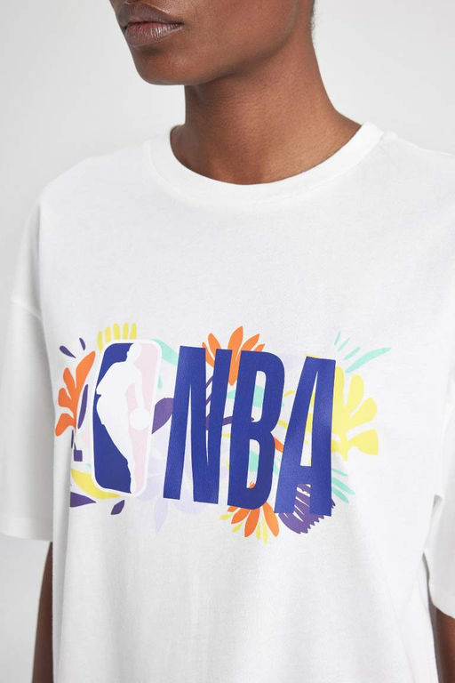 DeFactoFit Футболка Oversize с круглым вырезом и короткими рукавами NBA Wordmark  фото 7