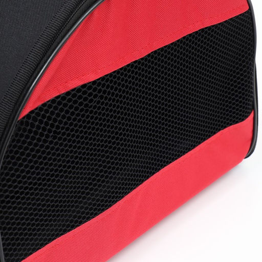 Сумка - переноска для животных, полукруглая с карманоми ПВХ, 37 х 18 х 25 см, красная - Пижон фото 11