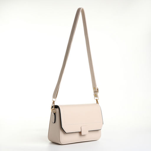 Сумка женская мессенджер на магните, 20×7×12 см, молочная