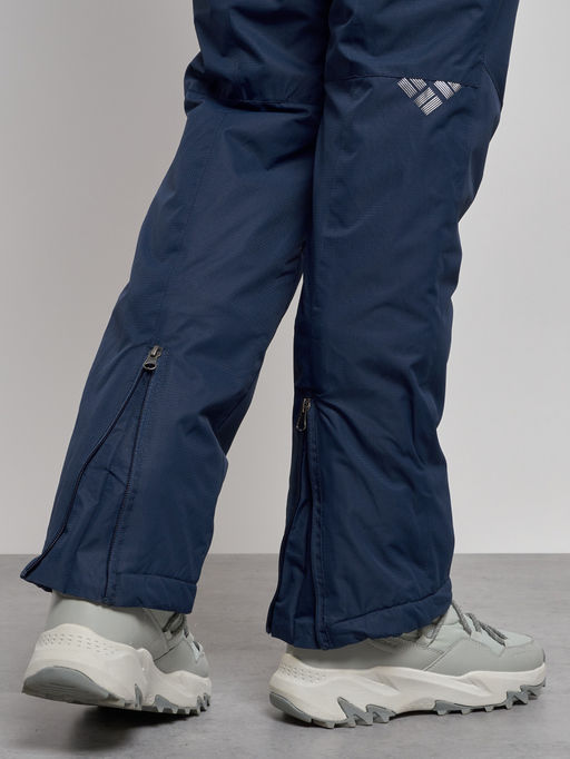 Полукомбинезон с высокой посадкой женский зимний темно-синего цвета 7605TS - Colannia фото 16