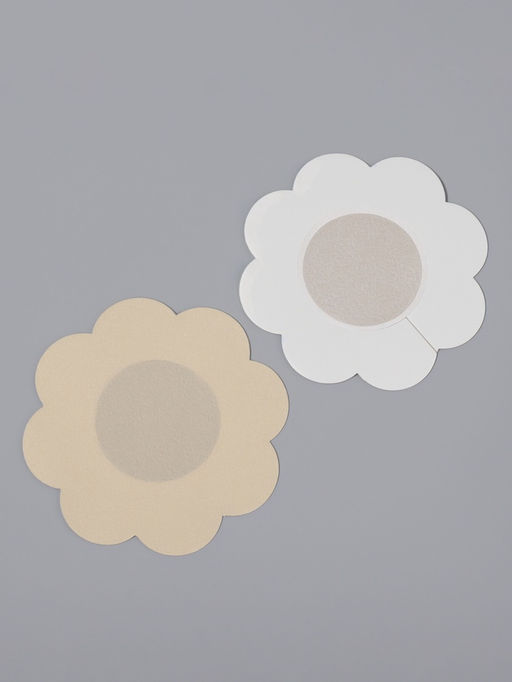 Цена за 4 шт. Стикини на грудь «Цветок», набор - 5 пар, на клеевой основе, 6×6 см, бежевая