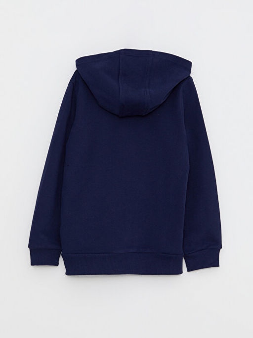 Kap??onlu Basic Uzun Kollu K?z ?ocuk Fermuarl? Sweatshirt