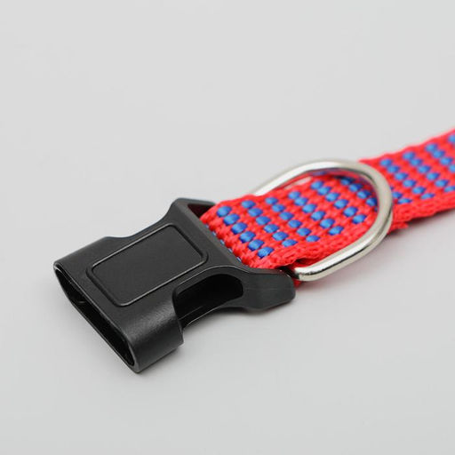 Ошейник рифленый, 40 х 1,5 см, красно-синий - Пижон фото 2