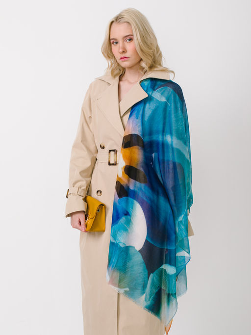 Большой, мягкий, тонкий и очень нежный двусторонний палантин с рисунком в стиле арт-деко - Tantino фото 3