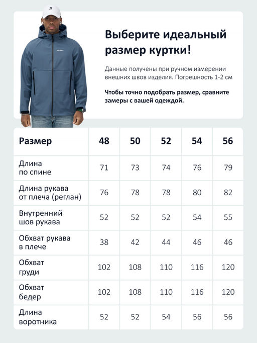 Ветровка спортивная мужская с капюшоном softshell синего цвета 9563S - Mtforce фото 34