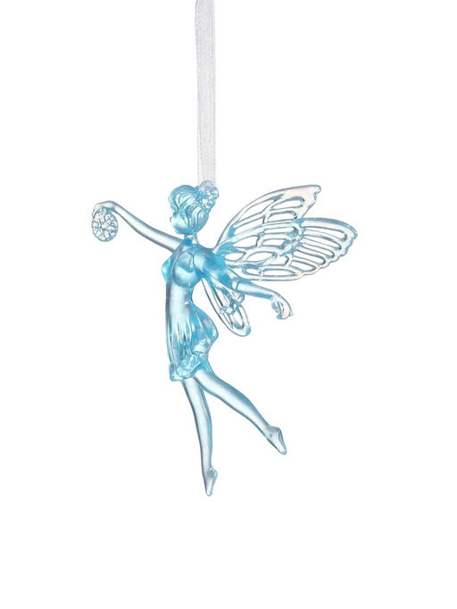 Цена за 2 шт. Ёлочная игрушка Зимнее волшебство. Фея с шариком, 1211.5 см, голубой перелив фото 10