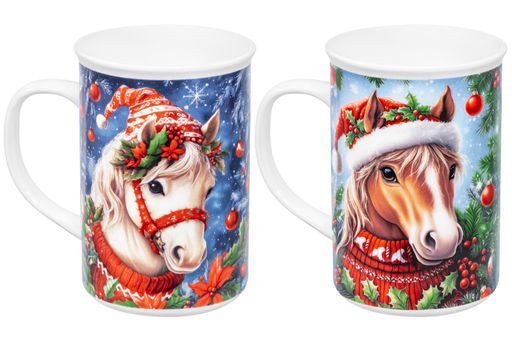 Набор 2 кружек 360 мл 11,5*7,5*11,5 см Новогодняя лошадь, фарфор - Elan gallery фото 6