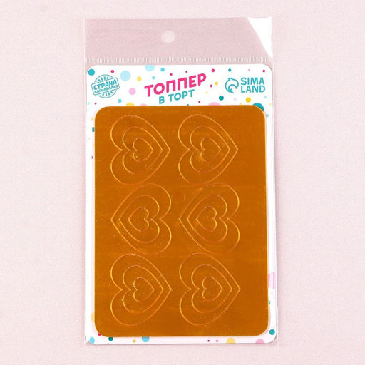 Украшение для торта Сердечки классические, цвет золото - Страна карнавалия фото 6