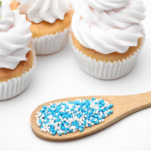 Цена за 2 шт. Посыпка кондитерская с мягким центром Бисер: белая, голубая, 50 г - Кондимир фото 2