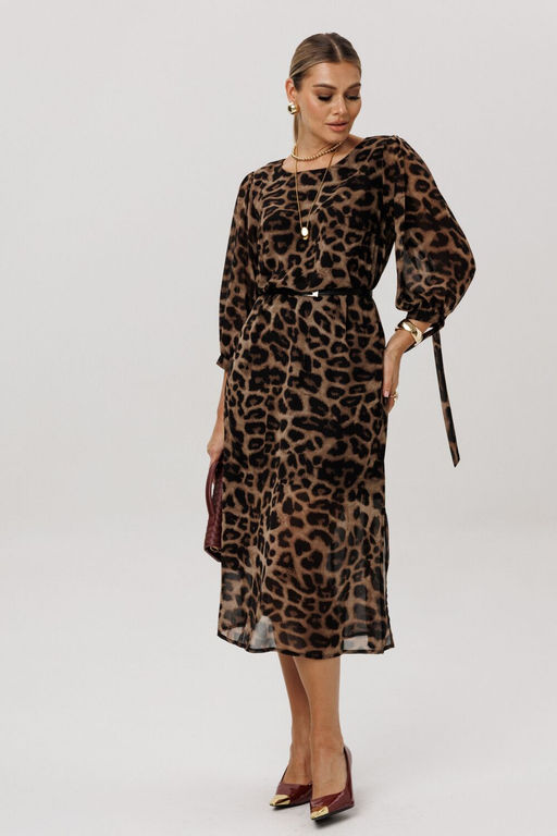 Платье ANELLI 1733 Коричневый леопард  фото 9