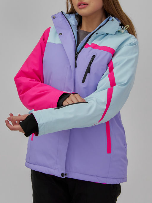 Горнолыжный костюм женский зимний фиолетового цвета 016F - Chunmai фото 15