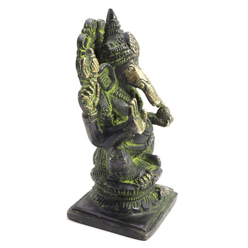 Ганеш благославляющий на процветание и удачу бронза 12см-8см 9348гр