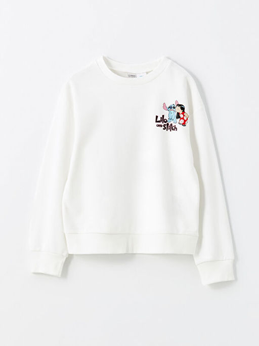Lilo ve Stitch Bask?l? Uzun Kollu K?z ?ocuk Sweatshirt ve Tayt - Waikiki фото 2