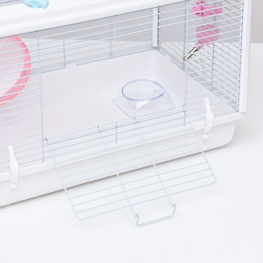 Клетка для грызунов с пластиковым укреплением 47 х 30 х 32 см, белая - Пижон фото 4