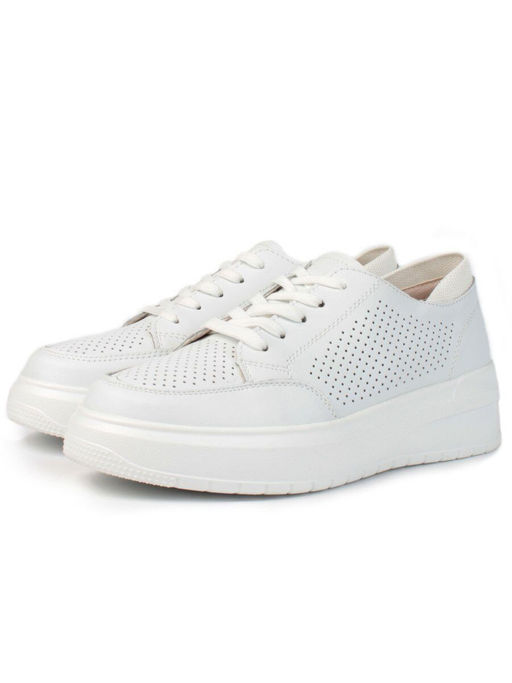 05-HY14-2D WHITE Кроссовки женские (натуральная кожа)