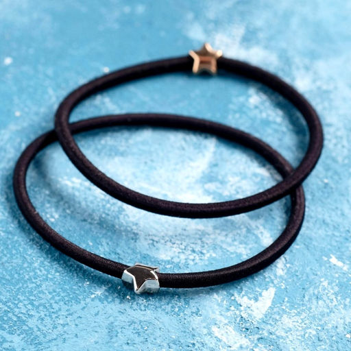 Цена за 8 шт. Резинки для волос «Берта», набор 2 шт., звёзды, чёрные