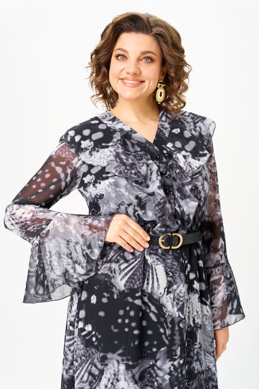 Платье Anastasia Mak 1280 серый+черный мультиколор  фото 5