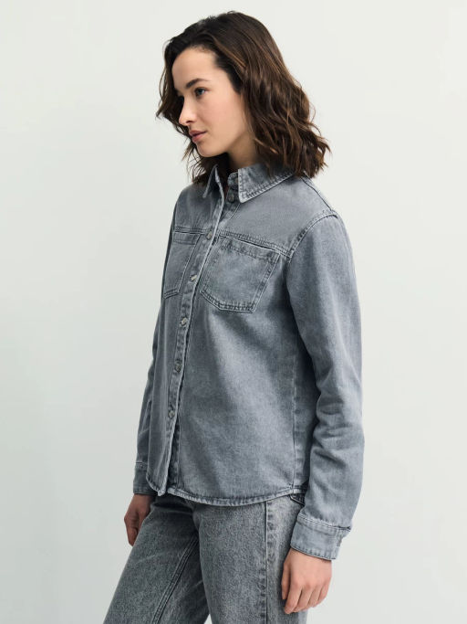 Джинсовая рубашка на пуговицах / Zarina