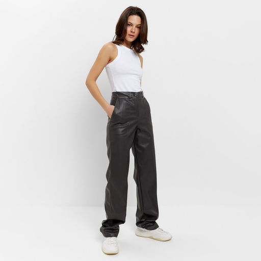 Брюки женские из экокожи MINAKU: Eco leather, цвет графит, размер 42