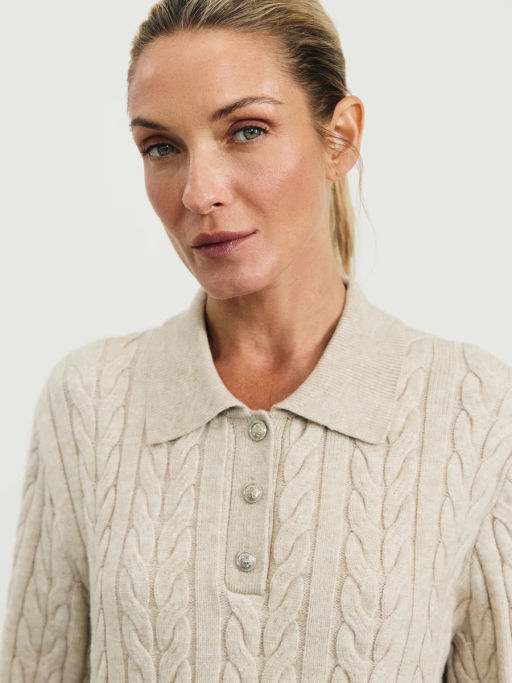 Джемпер с узором и воротником-поло / Zarina  фото 6