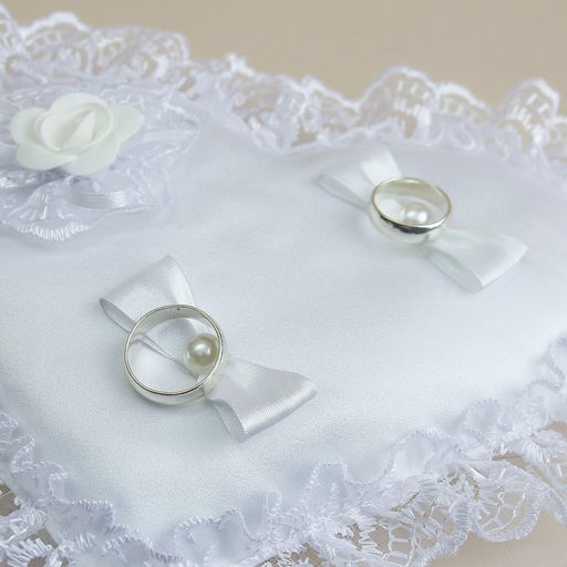 Подушечка для колец «Сердце», белая