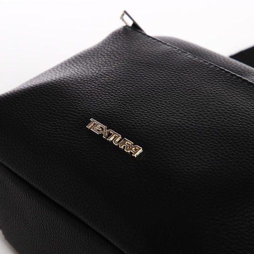 Сумка женская кросс-боди TEXTURA на молнии, 16×7×17 см, чёрная