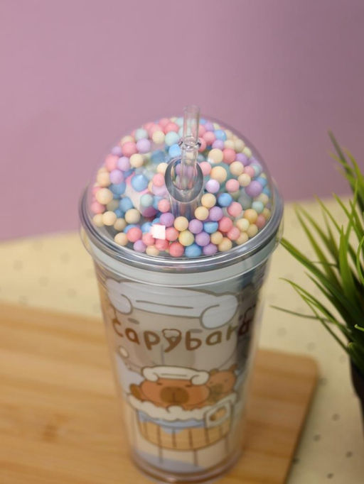 Тамблер iLikeGift "Capybara foam", blue (450 мл)