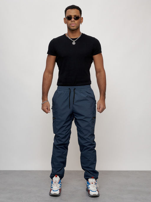 Брюки утепленный мужской зимние спортивные синего цвета 21135S - Colannia фото 10